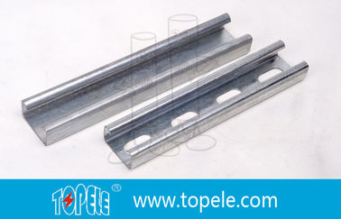 Hitam Galvanized 41X41MM Unistrut Channel, HDG Slotted / Plain Strut Channel untuk mendukung saluran