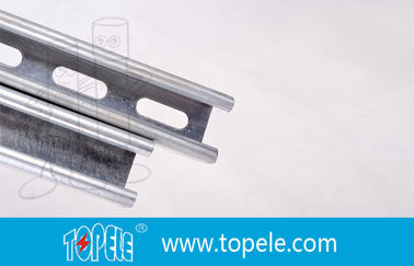 Hitam Galvanized 41X41MM Unistrut Channel, HDG Slotted / Plain Strut Channel untuk mendukung saluran