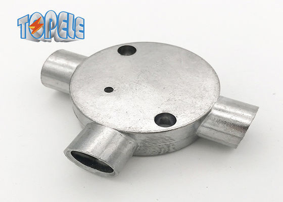3/4&quot; 1&quot; BS31 Saluran Aluminium Fitting Kotak Bulat 3 Way / Tee Box Iso
