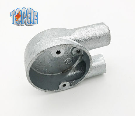 Cabang 2 Way U Kotak Besi Malleable BS4568 Saluran Fitting Hot Dip Galvanized
