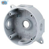 4 &quot;Round 5 Hole Aluminium Weatherproof Kotak Listrik Powder Coat